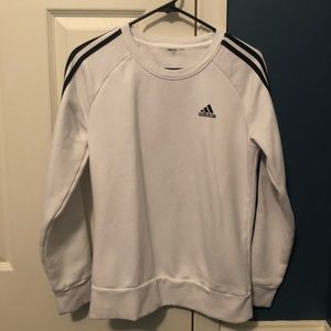 White long-sleeve Adidas crewneck